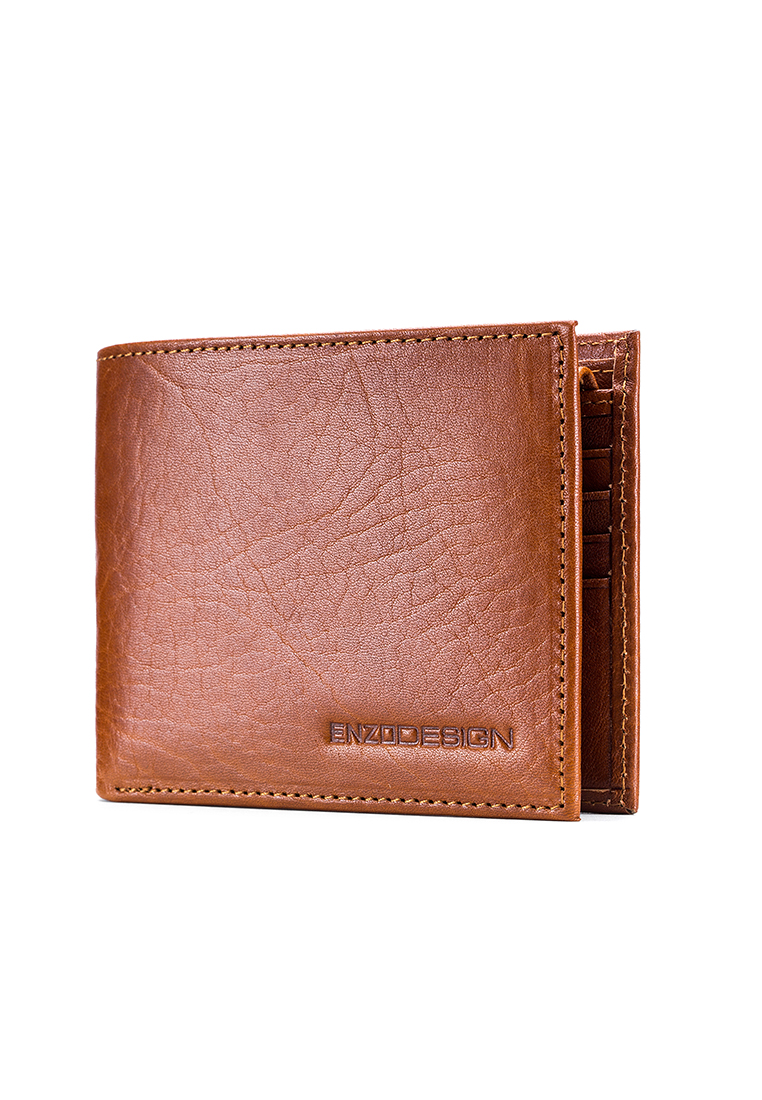 Italian Leather Slim Bi-fold Wallet With 8 Card slots and Flip over I.D. Windows