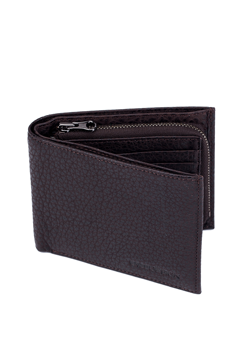 USA Bison Leather Premium Wallet with Zip Coin Compartment